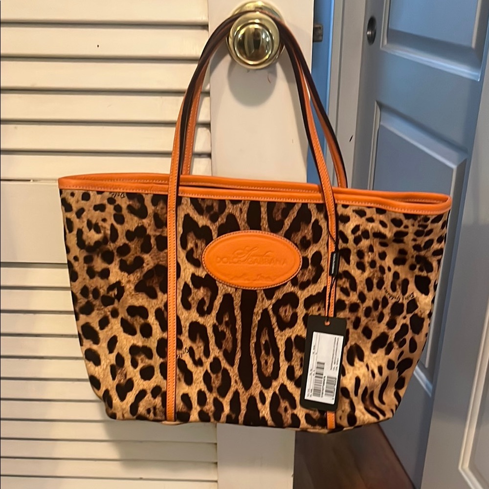 Dooney & Bourke Leopard Print Tote - Brown and Orange